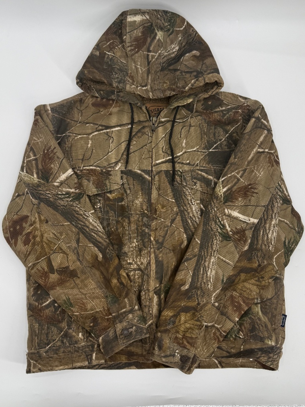 Signature Levi Strauss Realtree Camo Sherpa Lined Hooded Workwear Jacket Men L
